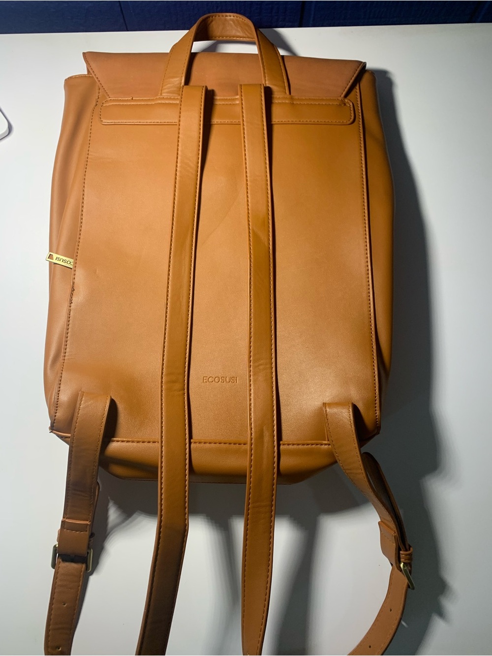 Ecosusi Laptop Backpack in Tan with Turn-Lock Detail